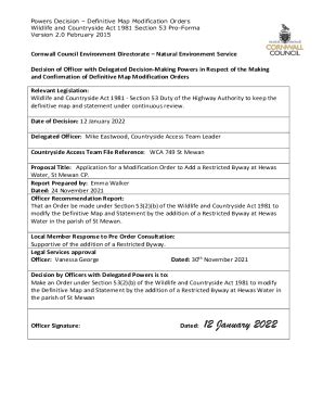 Fillable Online Wca Delegated Decision Form Pdf Cornwall Council