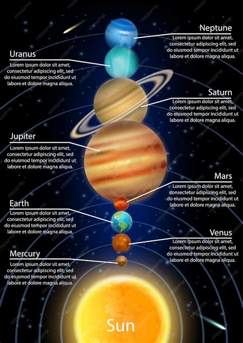 Premium Vector | Solar system planets in order from the sun vector ...