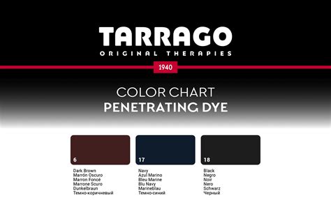 COLOR CHART OF TARRAGO PENETRATING DYE – My Shoe Supplies