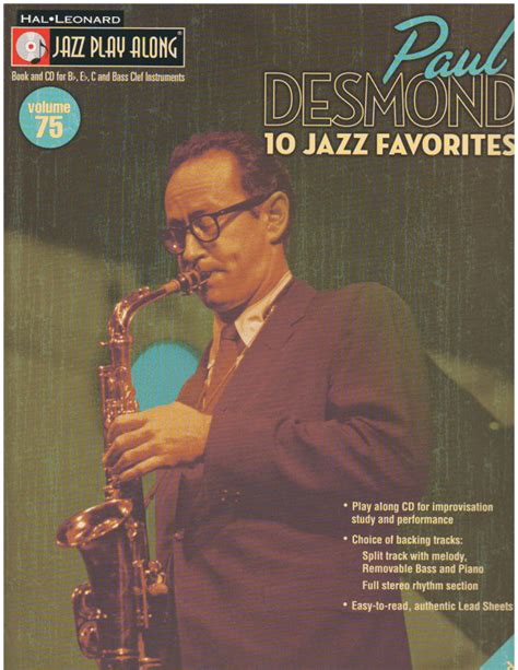 Hal Leonard Jazz Play Along Vol Paul Desmond