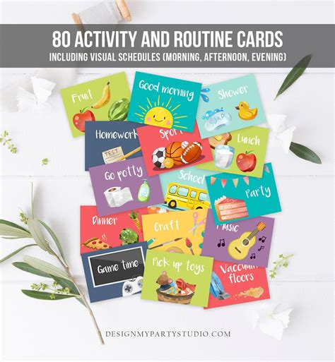 Visual Schedule Kids Daily Routine Chart 80 Cards Chores Etsy