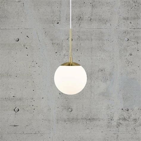 Opal Glass Brass Pendant Light