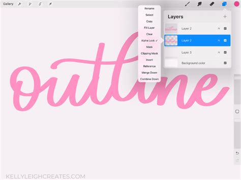 Outline Lettering In Procreate The Quick And Easy Way Kelly Leigh Creates