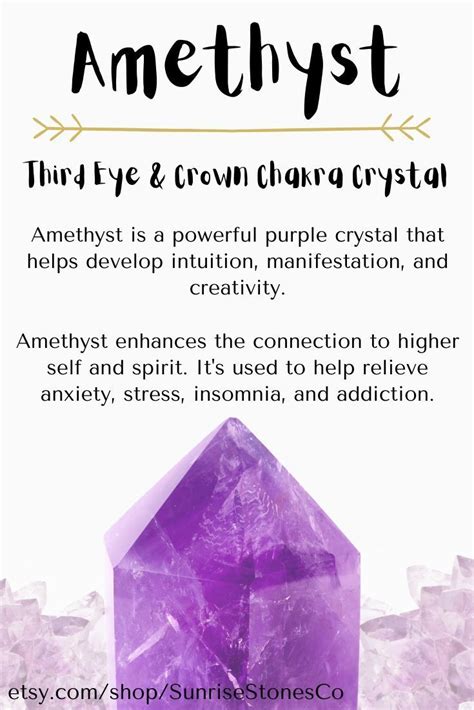 Amethyst Meaning Sunrisestonesco In 2020 Crystals In The Home