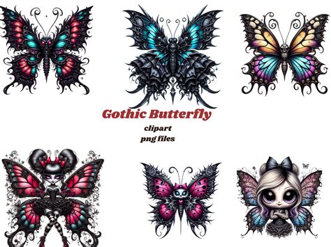 Gothic Butterfly Clipart, Butterfly Png, Gothic Clipart, Gothic Junk ...