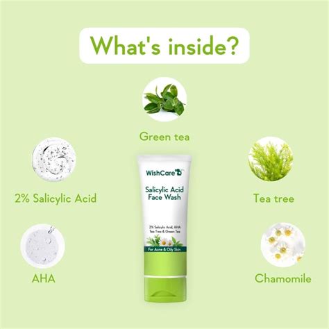 Buy Wishcare Salicylic Acid Face Wash With Aha Greentea Chamomile