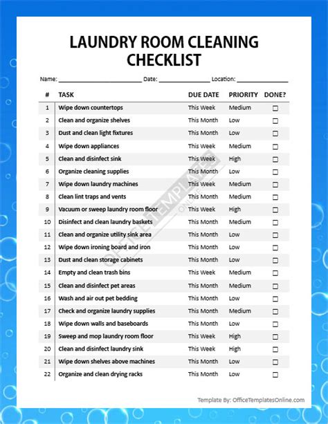 Hospital Room Maintenance Checklist Infoupdate Org