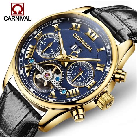 Carnival Sports Tourbillon Automatic Mechanical Brand Watch Waterproof