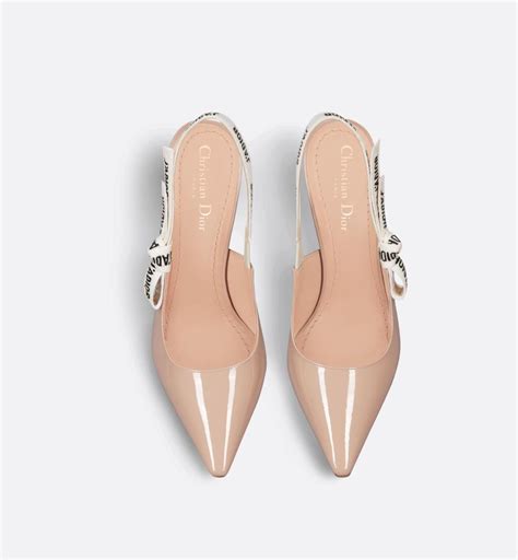 J Adior Slingback Pump Nude Patent Calfskin Women Dior Pumps