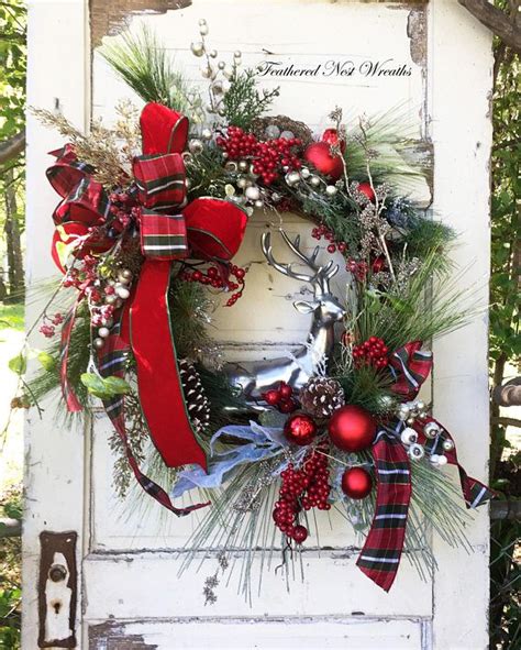 Christmas Door Wreath Christmas Door Decor Front Door | Etsy | Christmas door decorations ...