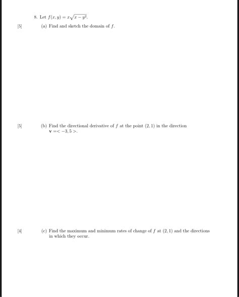 Solved 8 Let Fxyxx−y2 A Find And Sketch The Domain