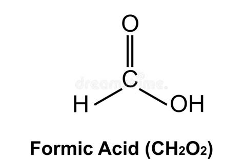 Chemical Structure Of Formic Acid Ch2o2 Stock Illustration Illustration Of Compound Element