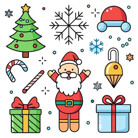 Merry Christmas Doodle Premium Ai Generated Vector