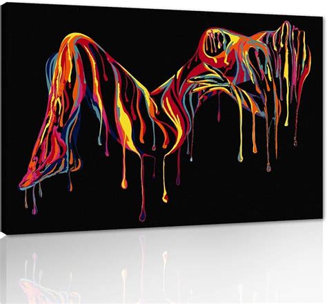 Amazon Sexy Woman Body Painting On Canvas Wall Art Nude Abstract Modern Prints Home Decor