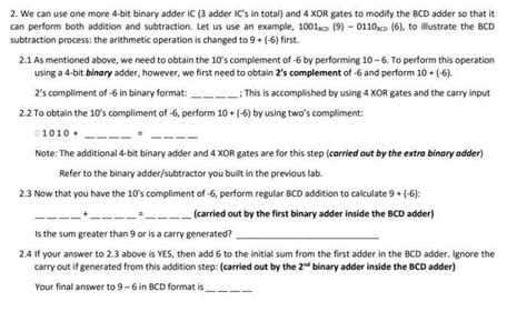 Solved 2. We can use one more 4-bit binary adder IC (3 adder | Chegg.com