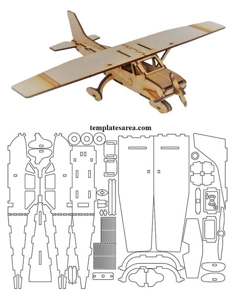 Free Cessna Laser Cut D Model Airplane Template Templatesarea