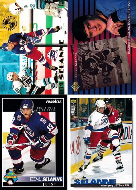 Teemu Selanne 1992 93 Pinnacle 1993 94 Upper Deck SP4 1995 Stadium