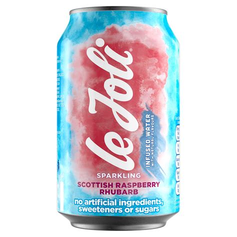 Le Joli Scottish Raspberry And Rhubarb 24 X 330ml Cans Sparkling Infused Water No Sugar No