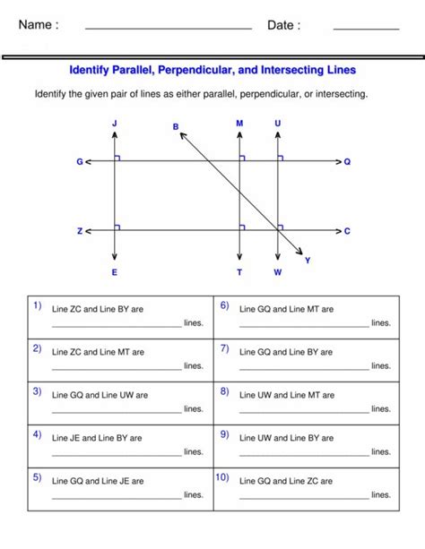 Identifying Parallel Perpendicular And Intersecting Lines From A Graph