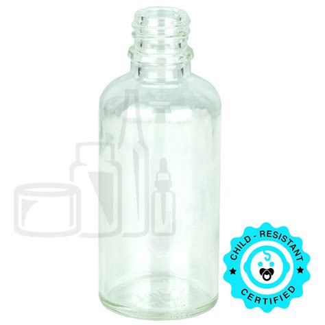 50ml Clear Glass Euro Round Bottle 18 415 Liquid Bottles Llc