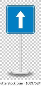 Blue Traffic Sign On Transparent Background Stock Vector Royalty Free