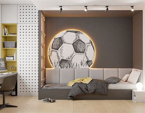 Girls room dom Baszkówka Kids bedroom inspiration Football theme