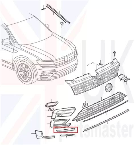 Volkswagen Tiguan R Line New Genuine Front Bumper Trim Moulding Primed