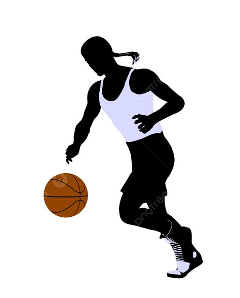 African American Basketball Player Illustration Silhouette Male Hoop