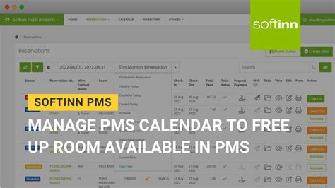 Obsolete Manage Pms Calendar To Free Up Room Available In Softinn Pms