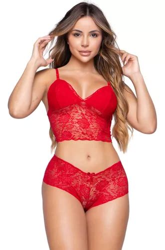 Conjunto Renda Espera Marido Lingerie Forro Caleçon Sexy MercadoLivre