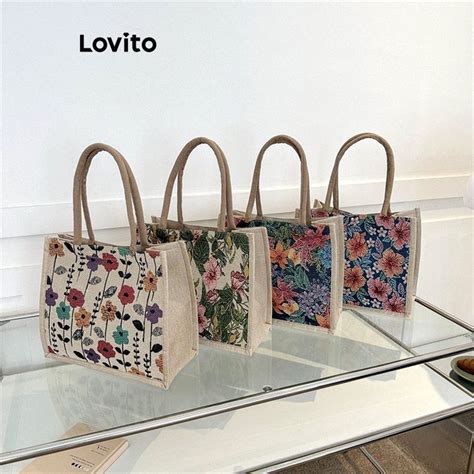 Lovito Women Casual Landscape Print Pattern High Capacity Commuting