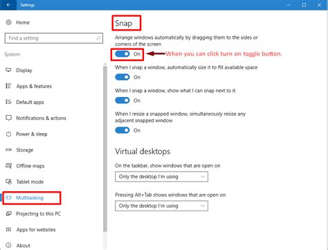 Turn Aero Snap ON Or OFF In Windows 10