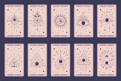 Tarot Card Set With Mystic Eye Pyramid Graphic By Smirnova