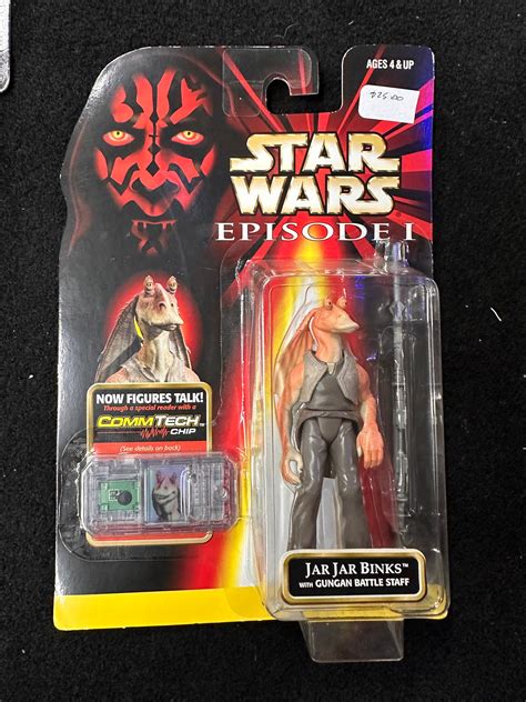 STAR WARS EPISODE 1 JAR JAR BINKS WITH GUNGAN BATTLE STAFF (COMMTECH C ...