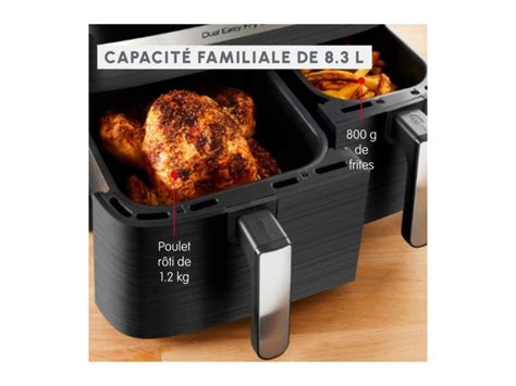 Moulinex Friteuse Sans Huile 2 Tiroirs Friteuse A Air Et Gril 8 Programmes Air Fryer Dual