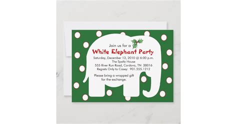 White Elephant Holiday Party Invitations Zazzle