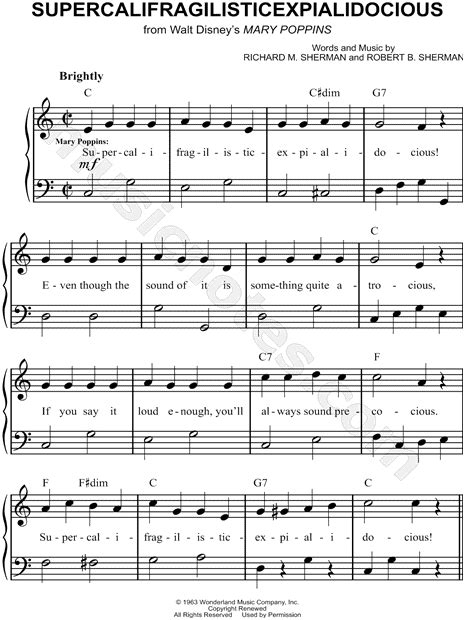 Supercalifragilisticexpialidocious From Mary Poppins Sheet Music