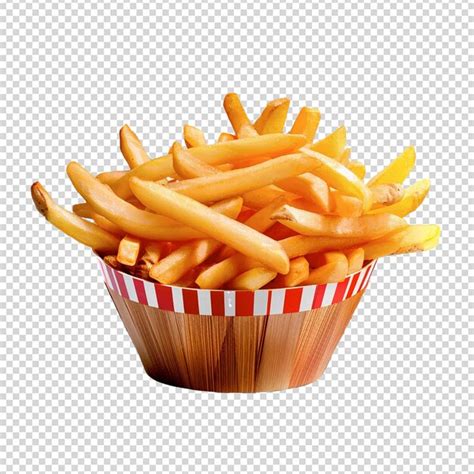 Psd Um Cesto De Batatas Fritas Um Cesso De Batatas Fritas Isolado