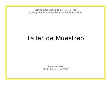 PDF Taller De Muestreo PDF FileTipo De Muestreo Muestreo Por