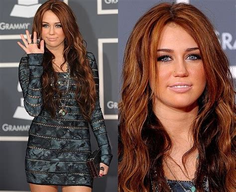 Miley Cyrus Auburn Hair With Highlights Auburn Hair With Highlights