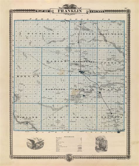 1875 Map of Franklin County Iowa - Etsy