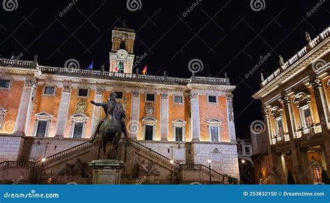 Rome Il Campidoglio Editorial Image Image Of Night 253832150