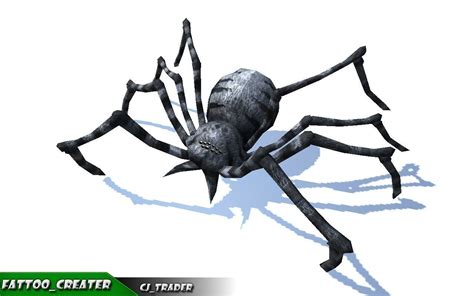 3D Model Low Poly Black Spider Rigged Animated 3d Model VR AR Low