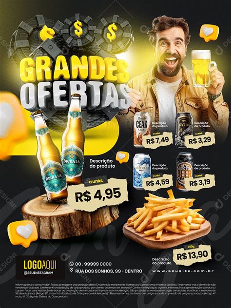 Grandes Ofertas Bar Encarte Cerveja Ceak Bataa Braty Social Media Psd