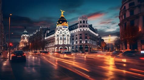 Premium Photo | Beautiful night view of Madrid