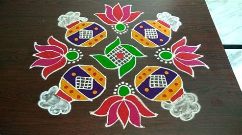 Sankranthi 13 3 3 Chukkala Muggu Pongal Pots Rangoli Design With Dots