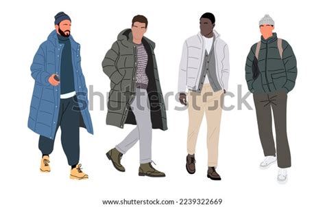 Street Fashion Men Vector Illustrations Handsome Stock Vector Royalty