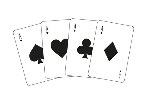 Black And White Set Of Ace Playing Cards 20513719 Vector Art at Vecteezy