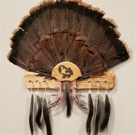 Home D Cor Turkey Fan And Beard Display Turkey Fan Plaque Reclaimed