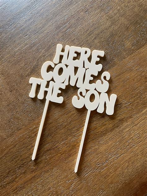 Here Comes The Son Cake Topper Here Comes The Son Here Comes Etsy